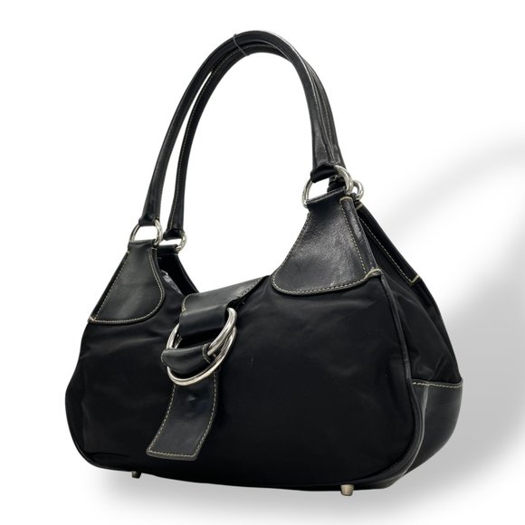 PRADA Vintage Black Leather Shoulder Bag - Picture 1 of 16